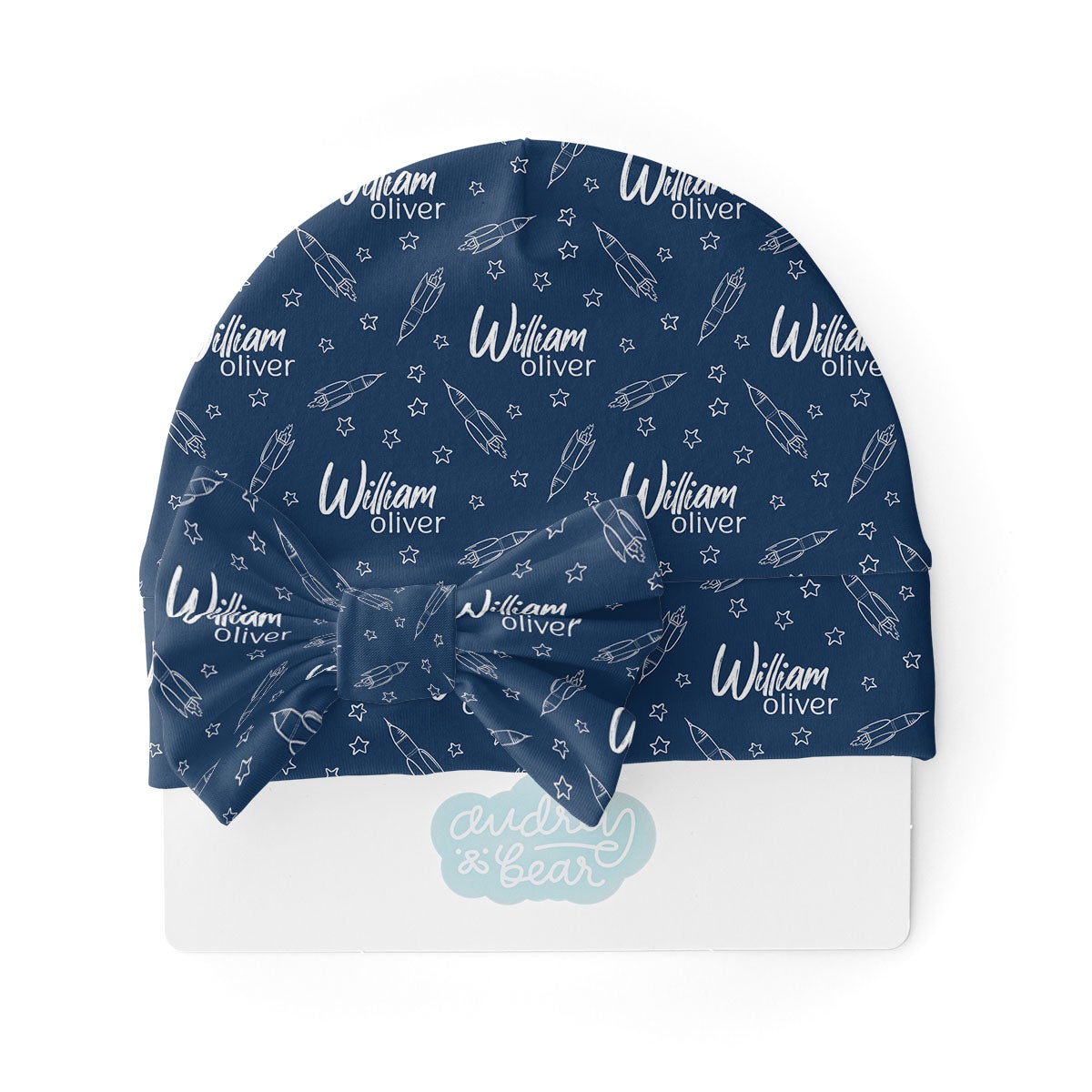 Personalized  Swaddle & Hat Set | Blast Off