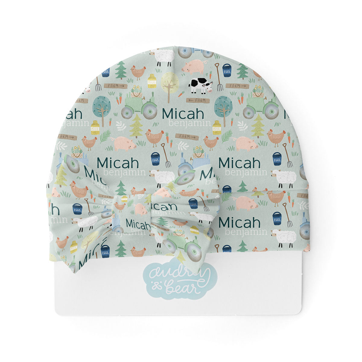 Personalized Swaddle & Hat Set | Farmyard