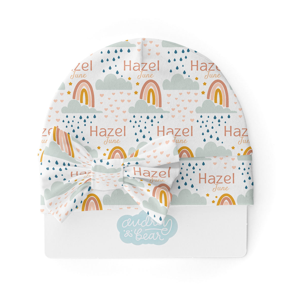 Personalized Swaddle & Hat Set | Rainbow Wishes