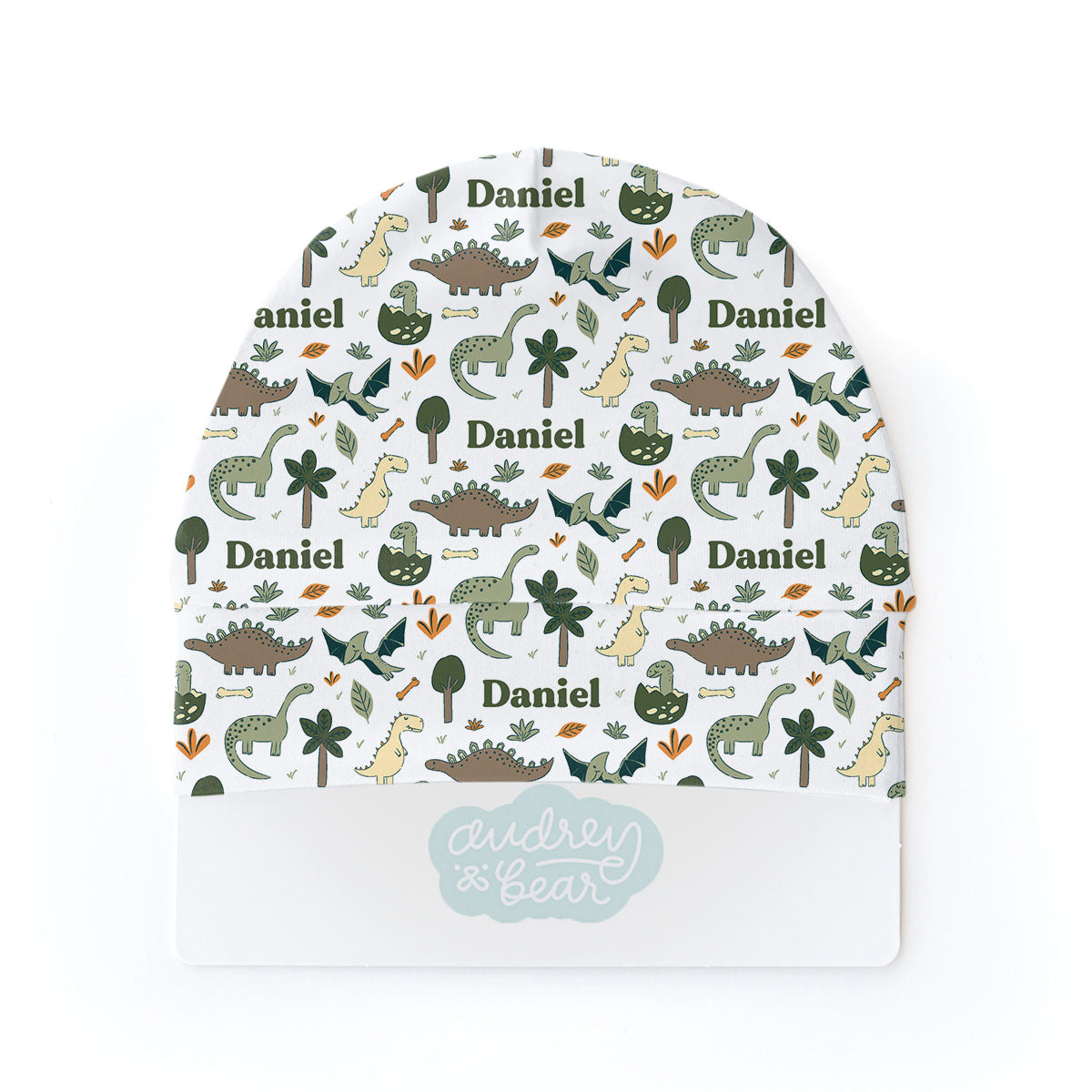 Personalized  Swaddle & Hat Set | Dancing Dinos