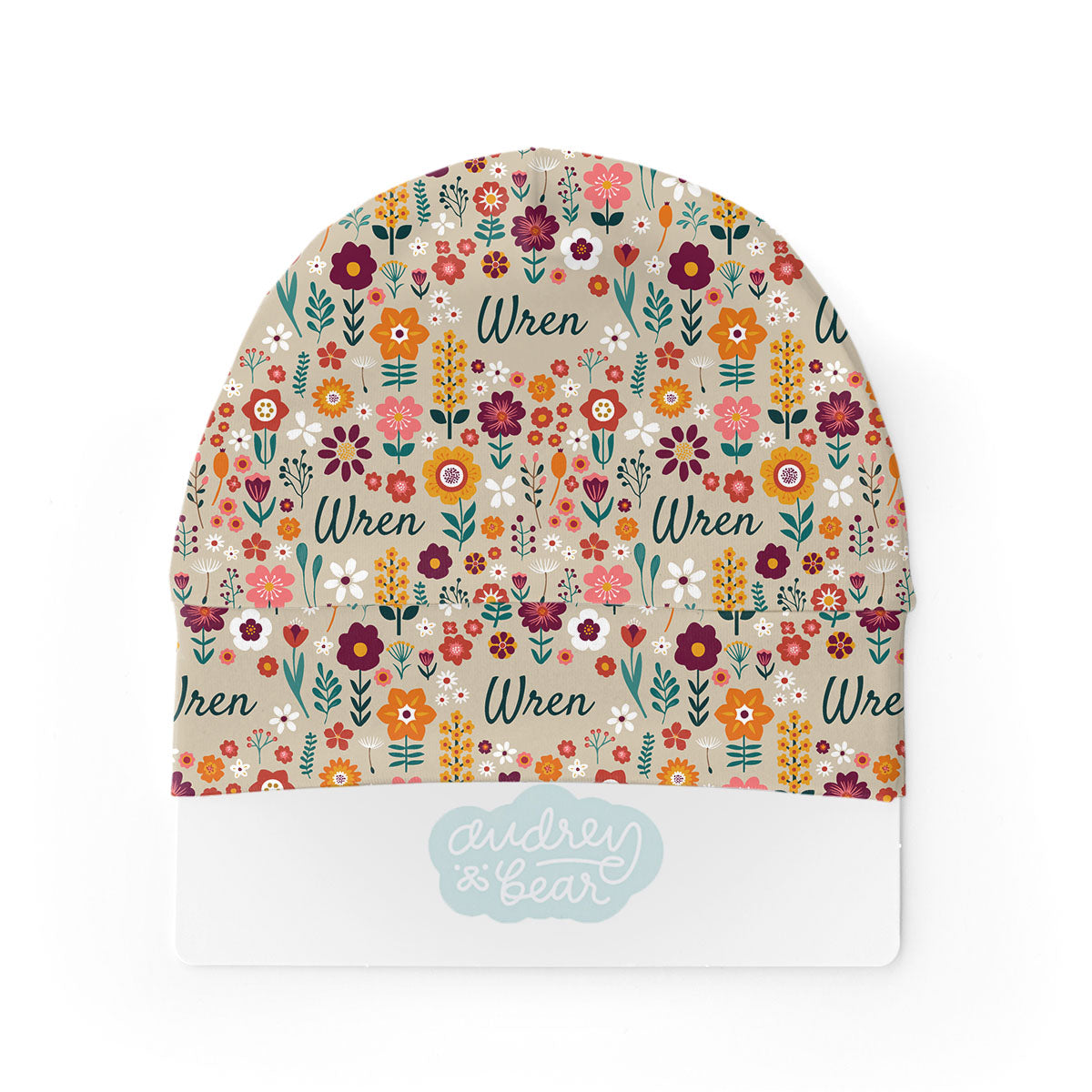 Personalized Swaddle & Hat Set | Folksy Floral