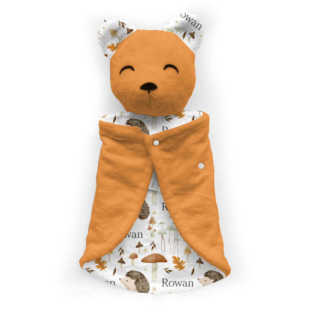 Personalized Bear Lovey | Hedgehog Forest