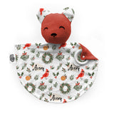 Personalized Bear Lovey | Cardinal Delight