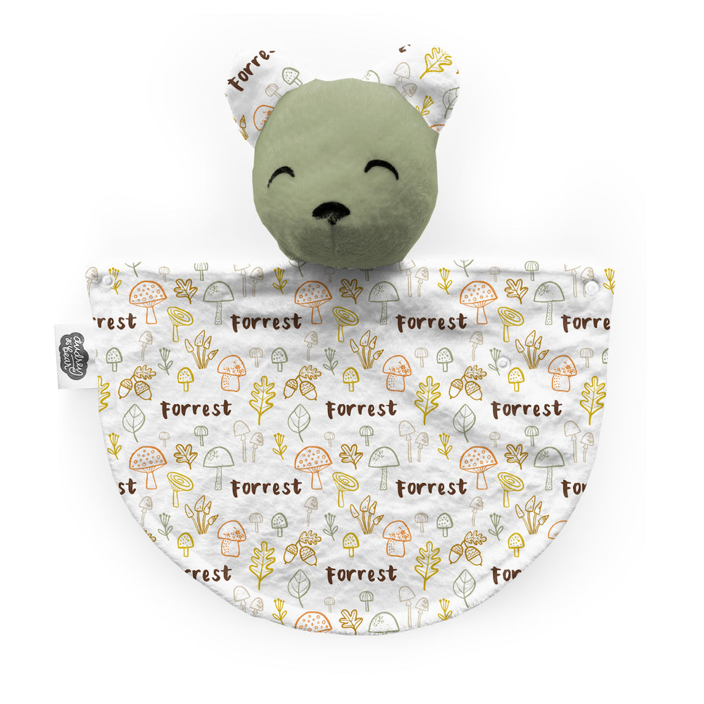 Personalized Bear Lovey | Mushroom Doodles