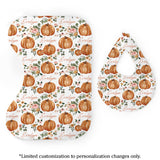 Personalized Bib & Burp Cloth Set | Autumn Floral (Cate & Rainn Design)