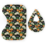 Personalized Bib & Burp Cloth Set | Citrus Blossom