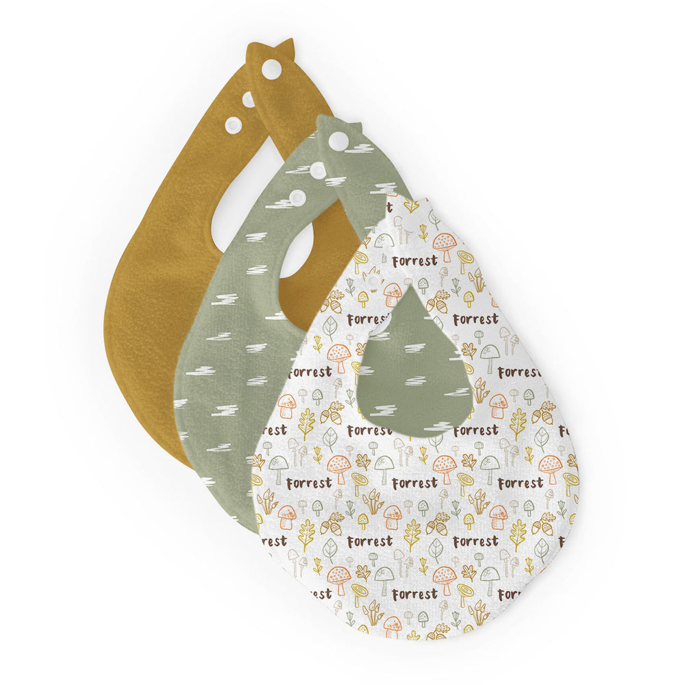 Personalized Bib Set | Mushroom Doodles