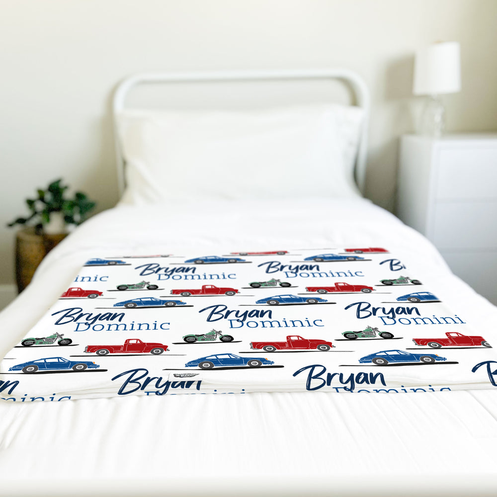 Personalized Big Bear Swaddle Blanket | Car Show