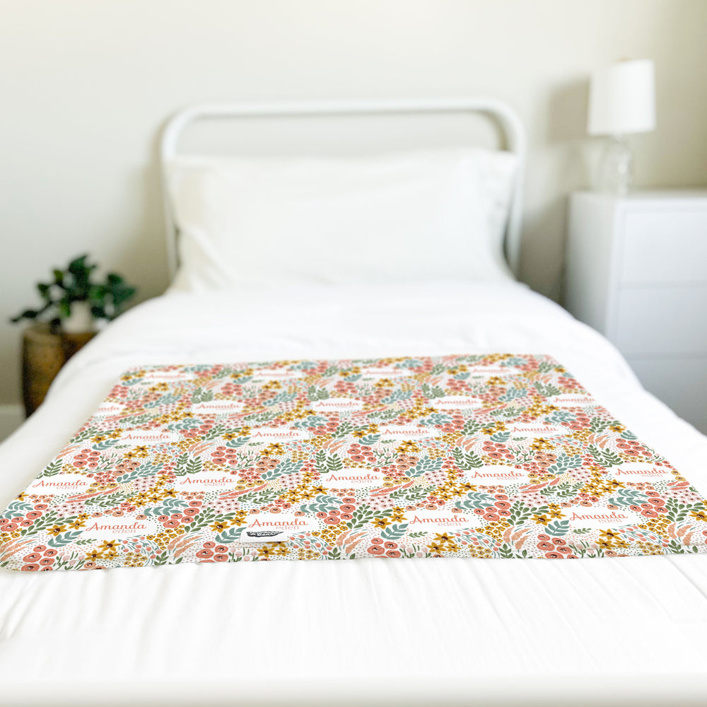 Personalized Big Bear Swaddle Blanket | Whimsy Floral