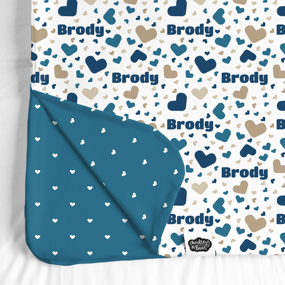 Personalized Big Bear Swaddle Blanket | Bursting Hearts