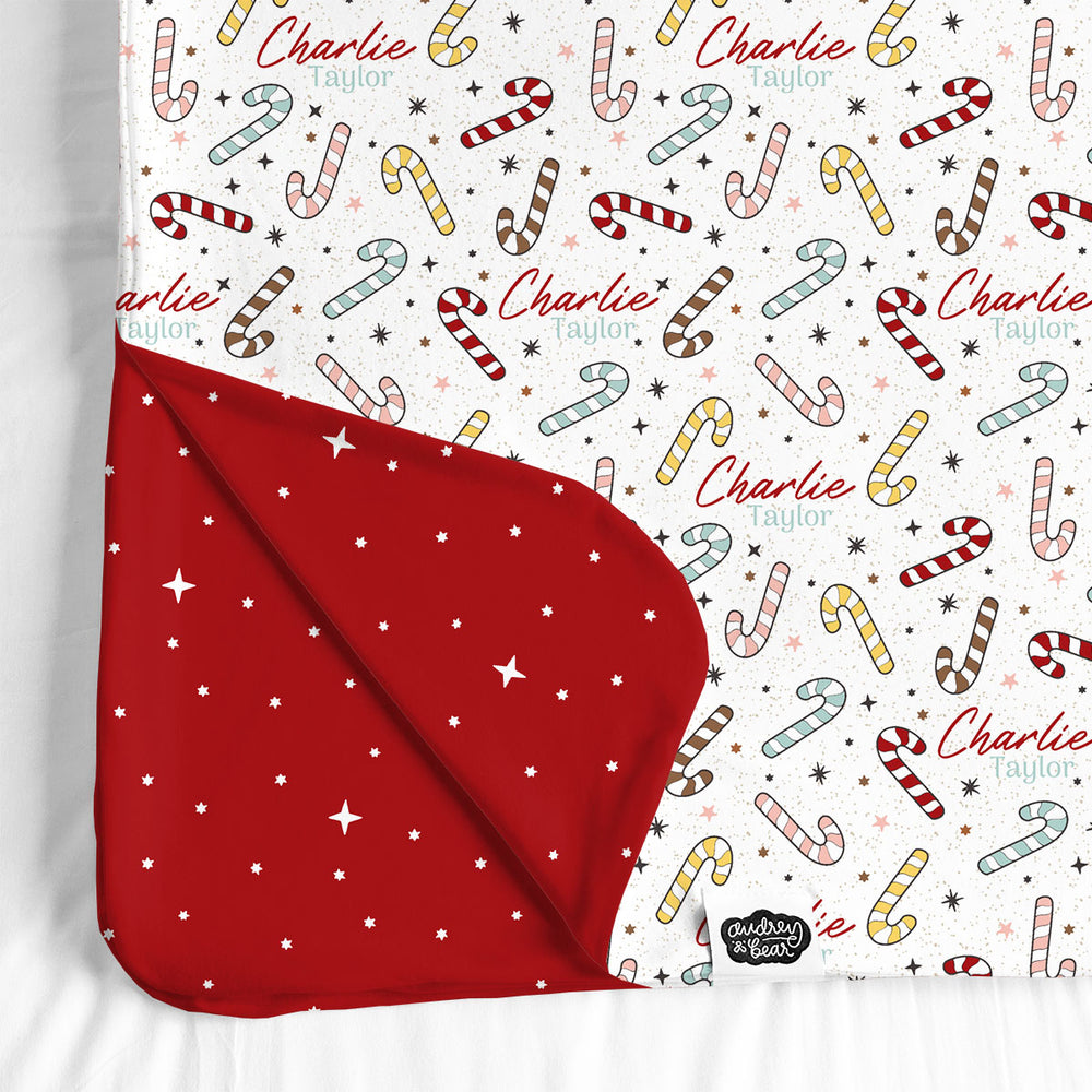 Personalized Big Bear Swaddle Blanket | Candy Cane Lane