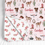 Personalized Big Bear Swaddle Blanket | Charming Cowgirl