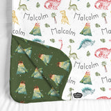 Personalized Big Bear Swaddle Blanket | Dinosaur Dreams