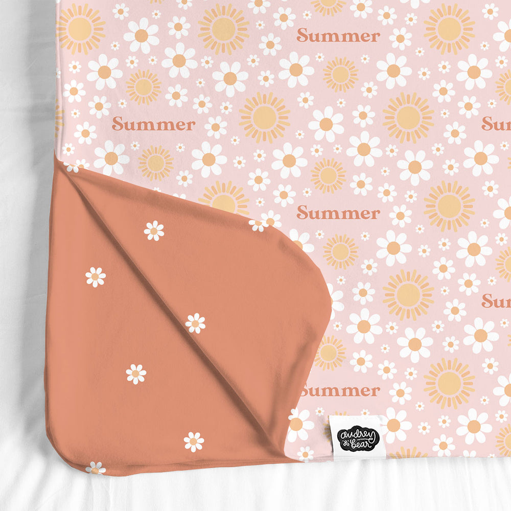 Personalized Big Bear Swaddle Blanket | Sunny Daisies