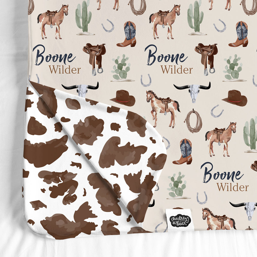 Personalized Big Bear Swaddle Blanket | Wild West