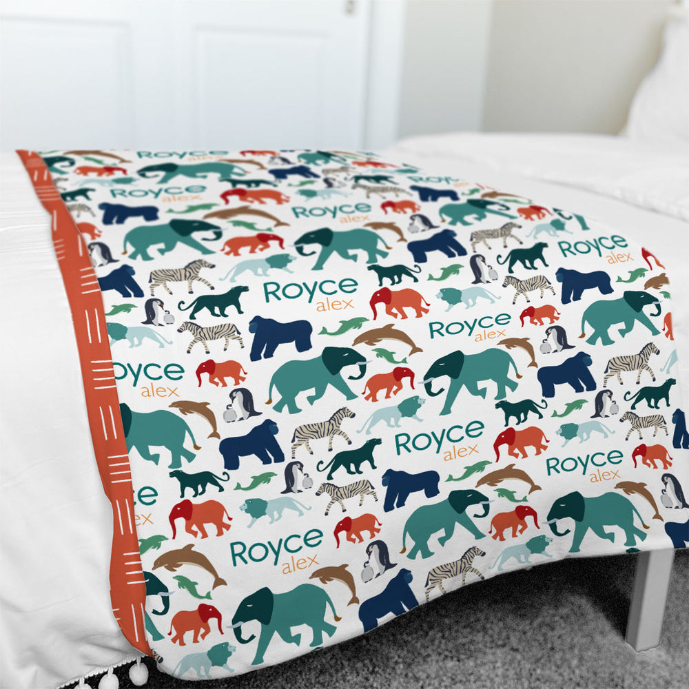 Personalized Big Bear Swaddle Blanket | At the Zoo