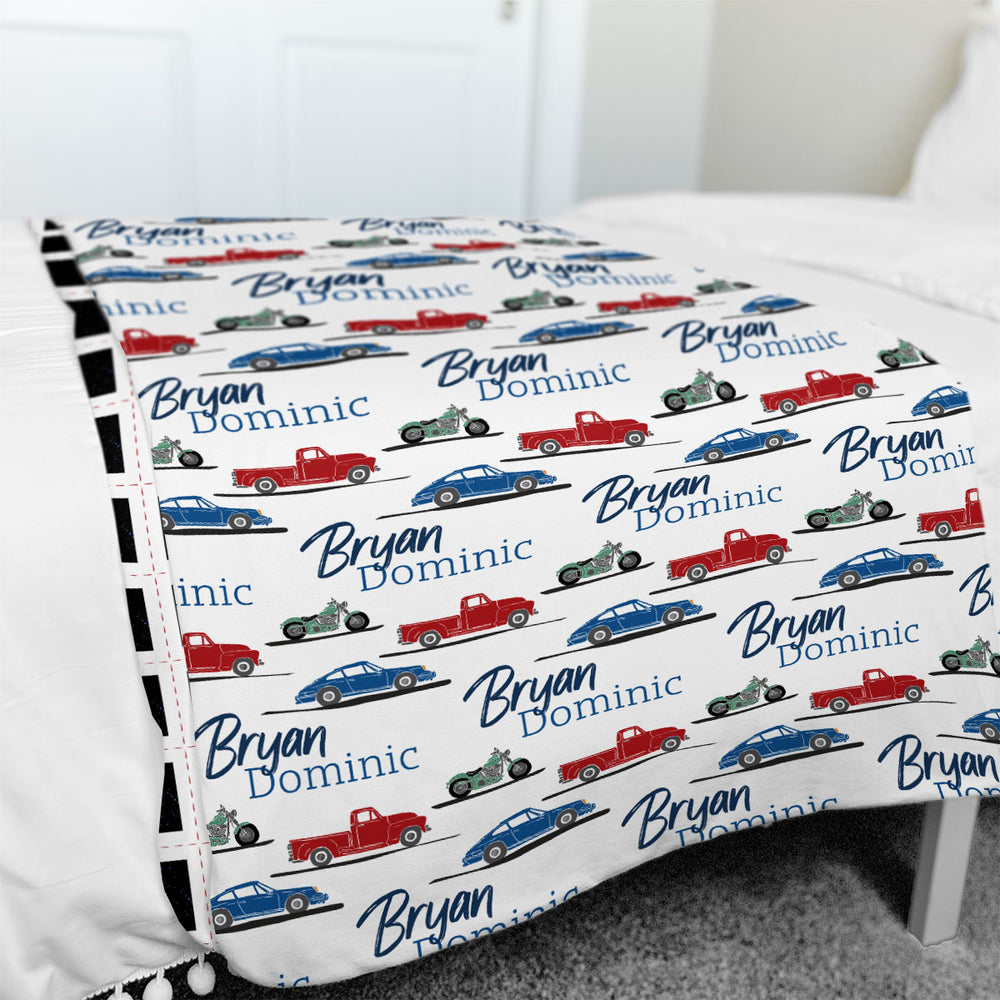 Personalized Big Bear Swaddle Blanket | Car Show