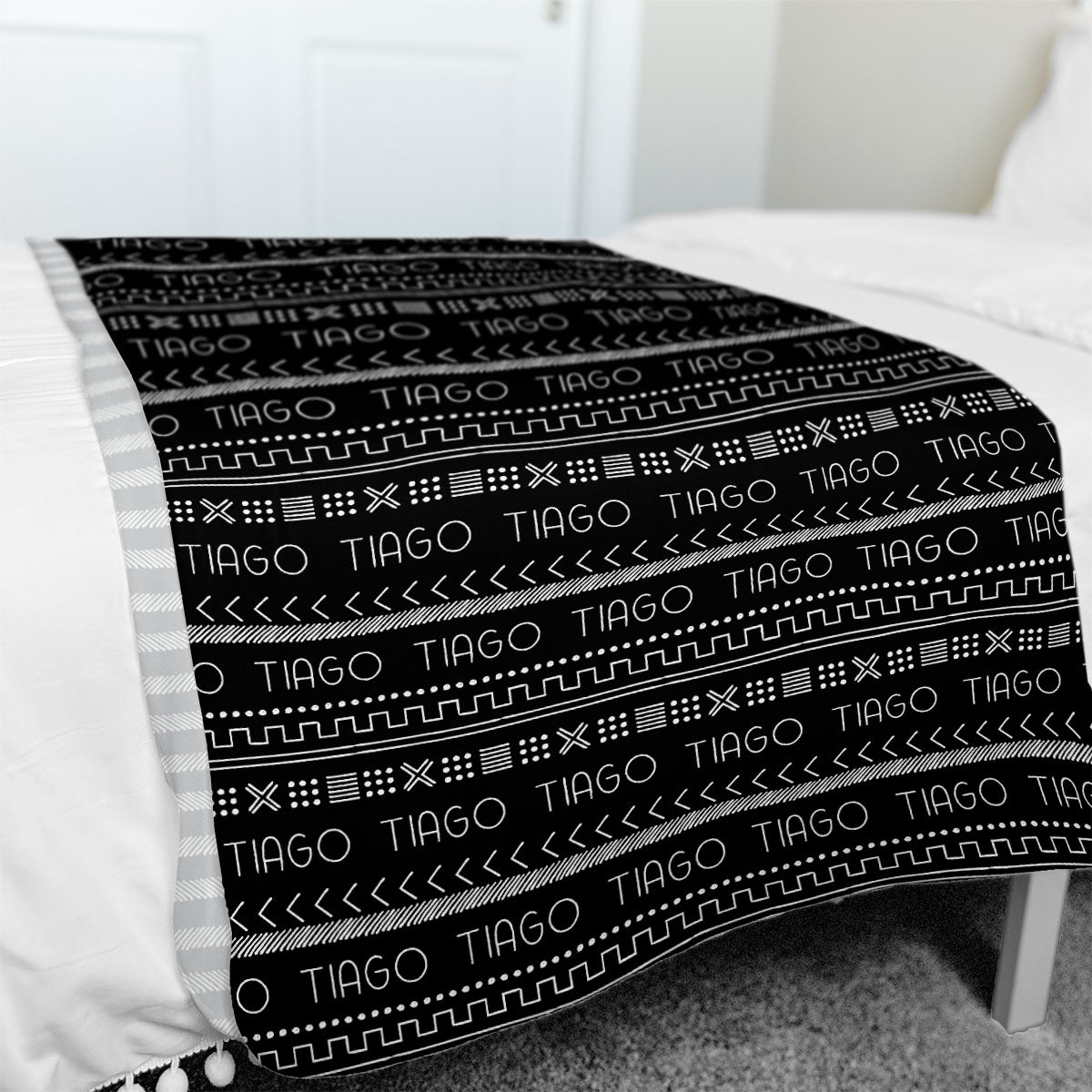 Personalized Big Bear Swaddle Blanket | Playful Aztec