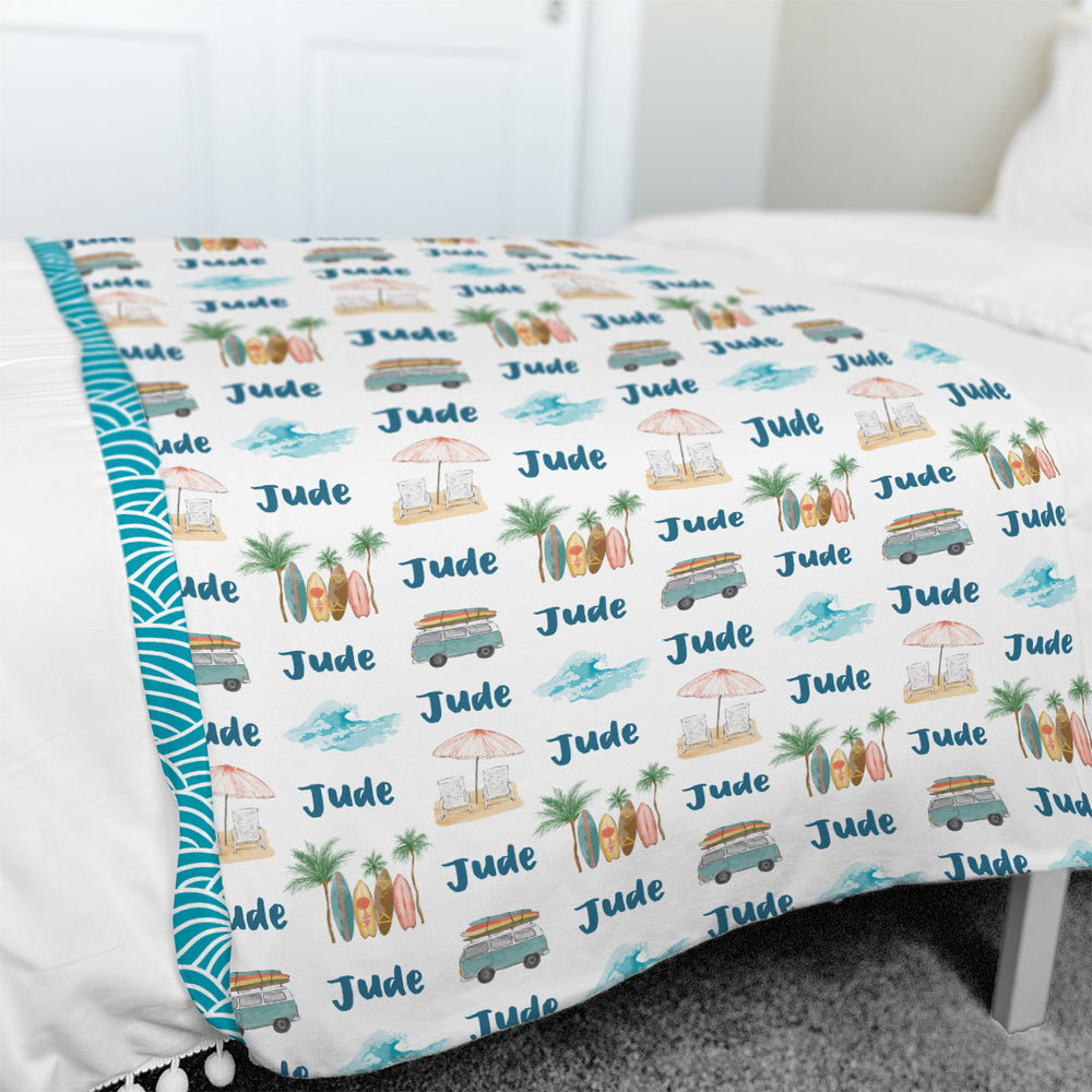 Personalized Big Bear Swaddle Blanket | Wave Rider