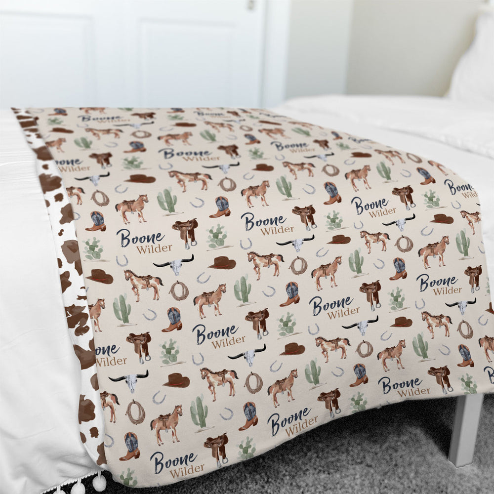 Personalized Big Bear Swaddle Blanket | Wild West