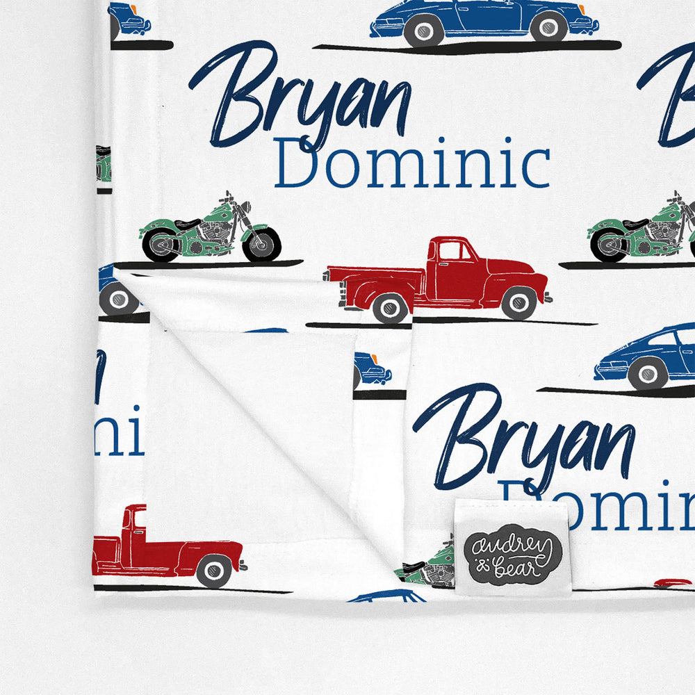 Personalized Big Bear Swaddle Blanket | Car Show