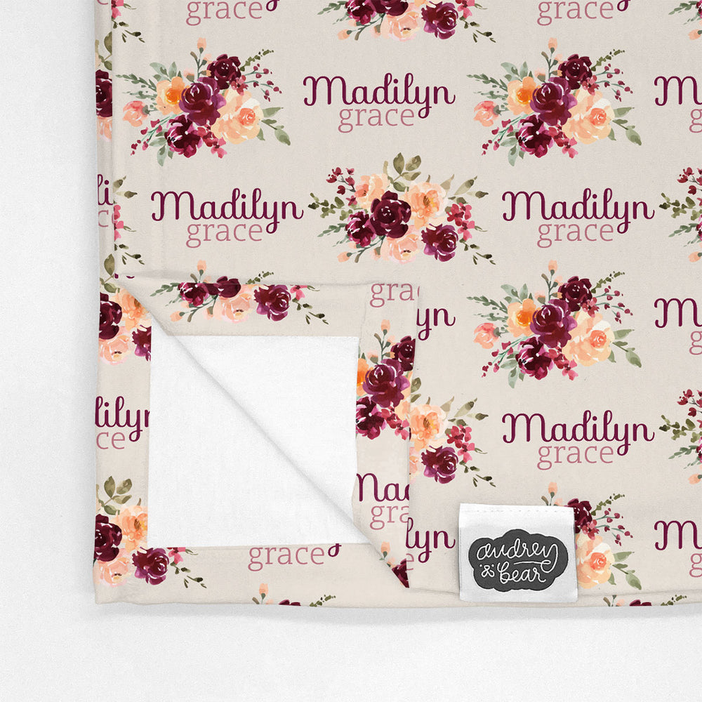 Personalized Big Bear Swaddle Blanket | Harvest Floral