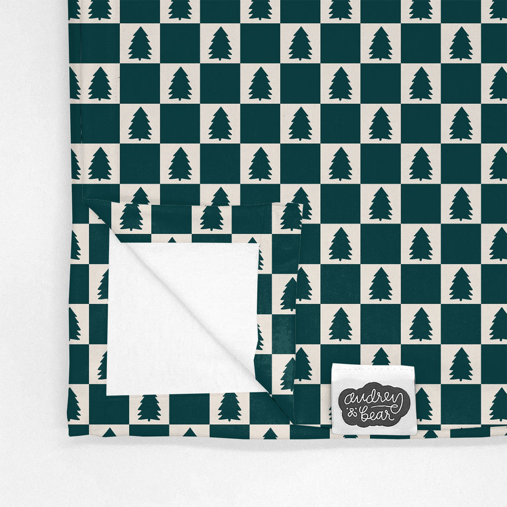 Big Bear Swaddle Blanket | Christmas Tree Check