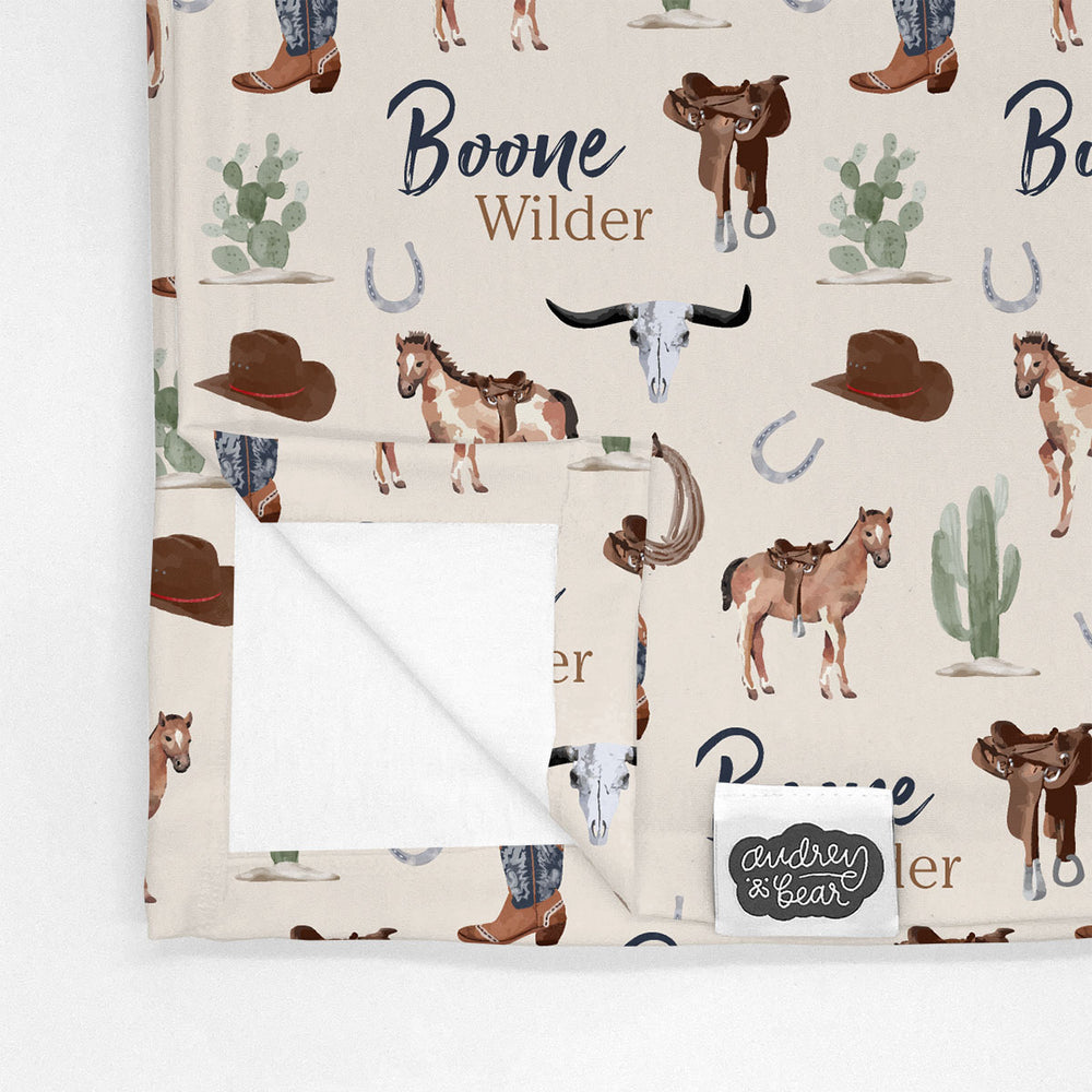 Personalized Big Bear Swaddle Blanket | Wild West