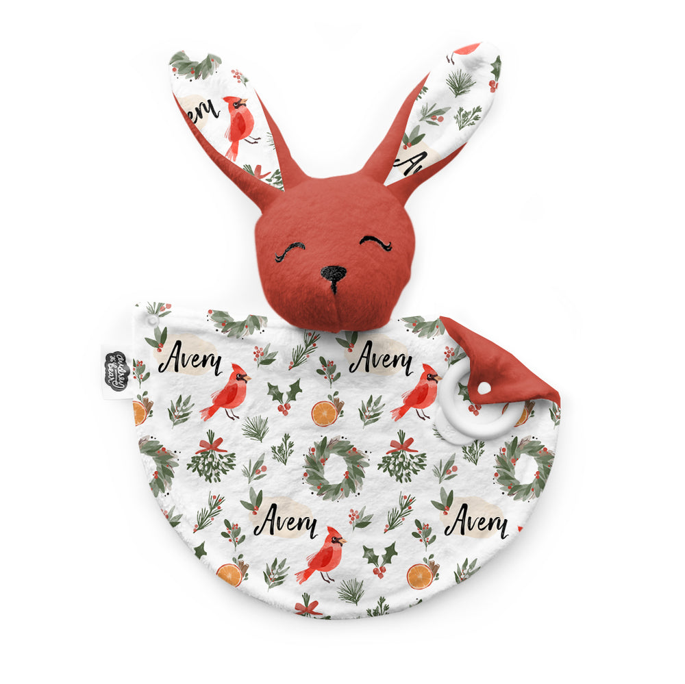 Personalized Bunny Lovey | Cardinal Delight