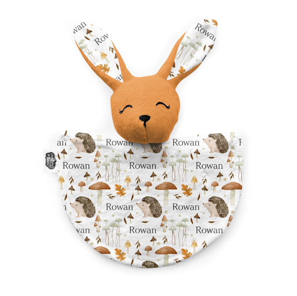 Personalized Bunny Lovey | Hedgehog Forest