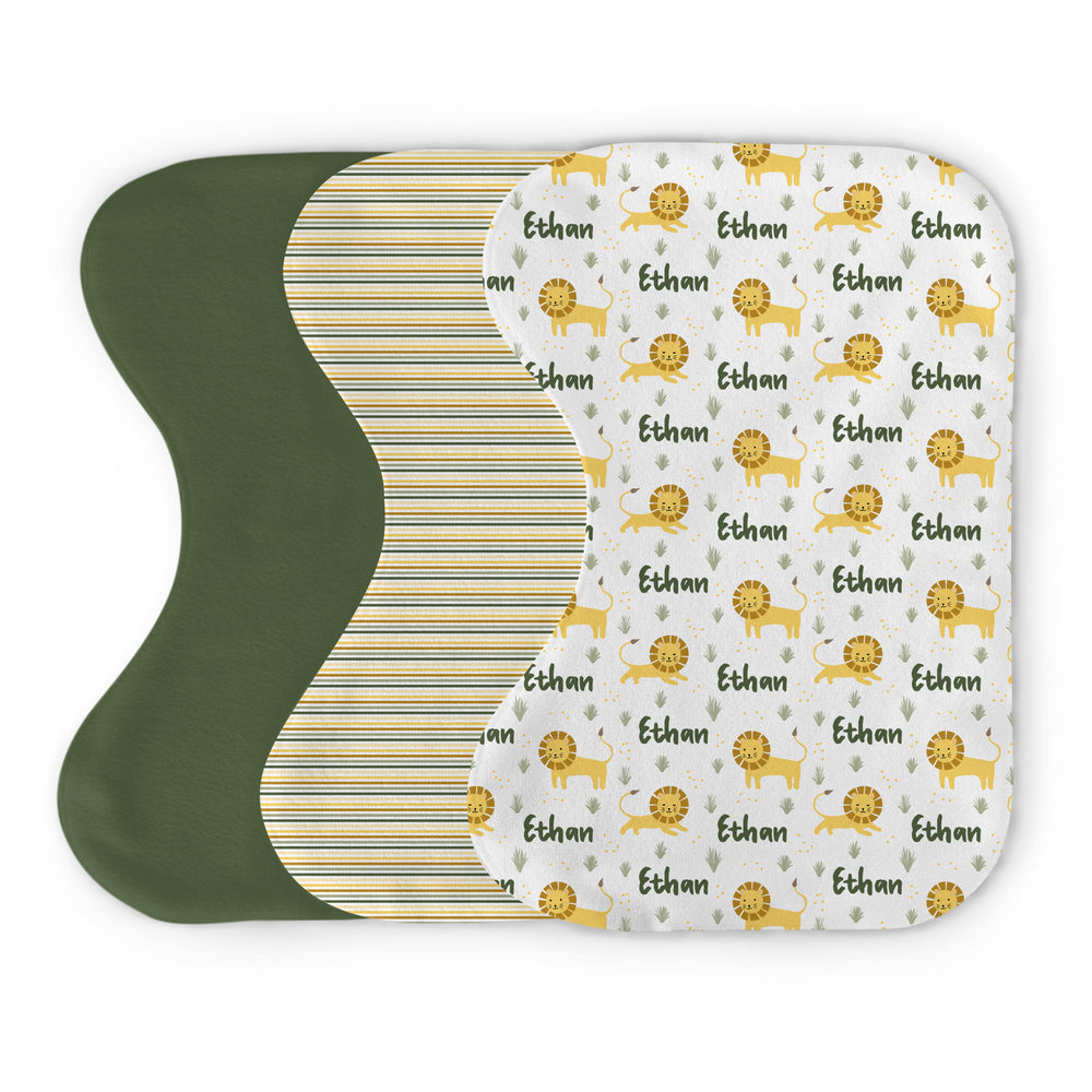 Personalized Burp Cloth Set | Lion Lullabies