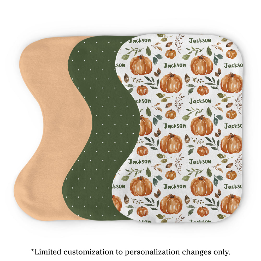 Personalized Burp Cloth Set | Pumpkin Patch (Cate & Rainn Design)