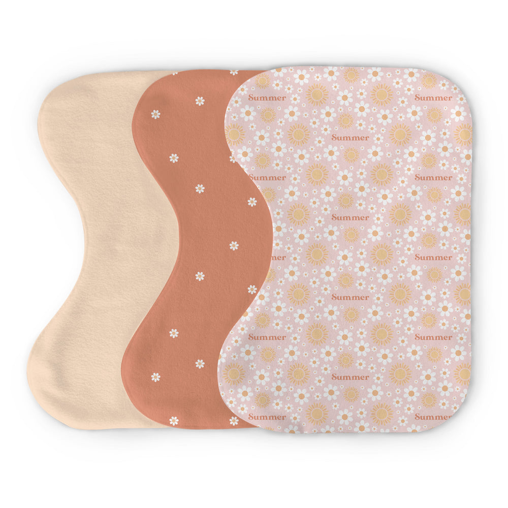 Personalized Burp Cloth Set | Sunny Daisies