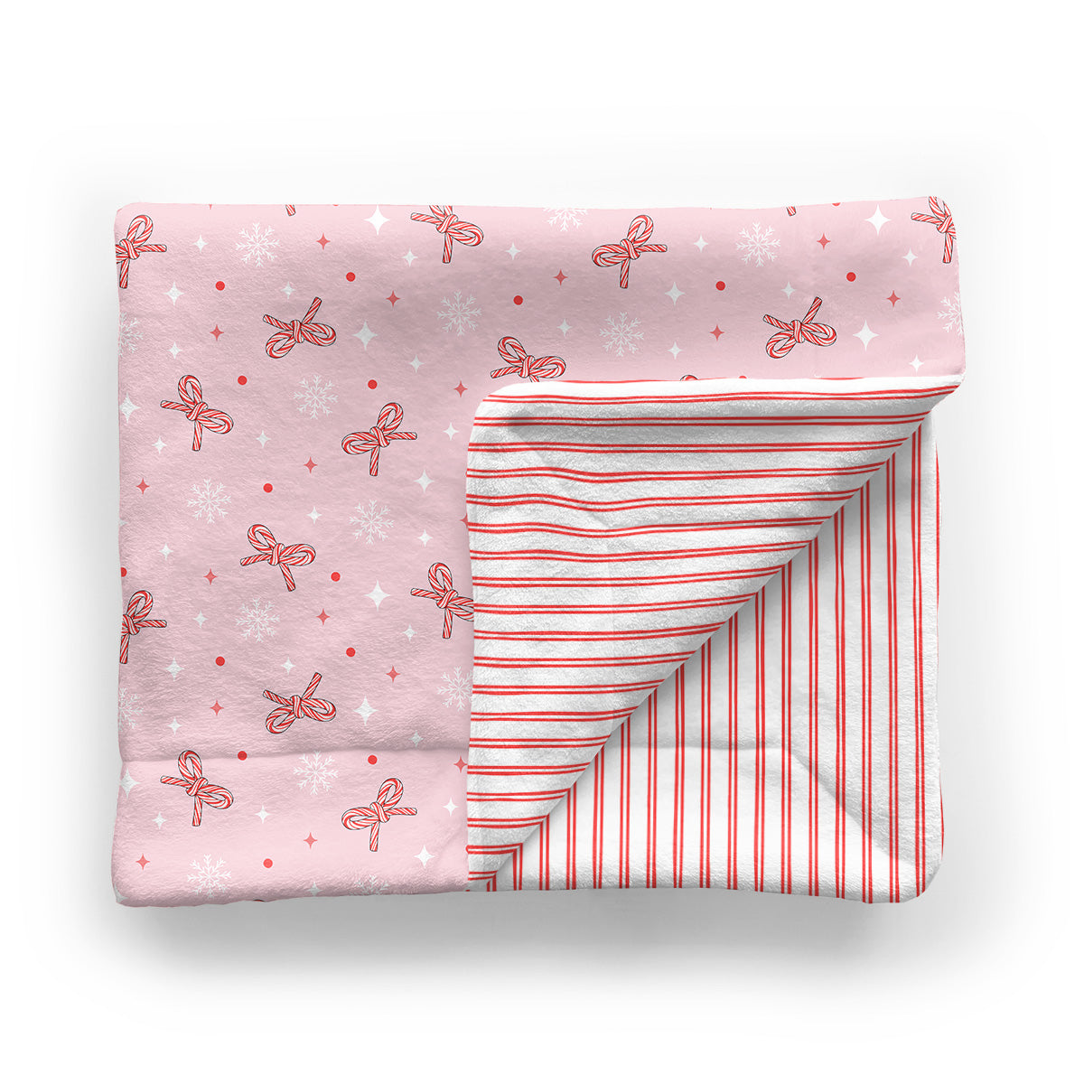 Baby Minky Blanket | Candy Cane bows