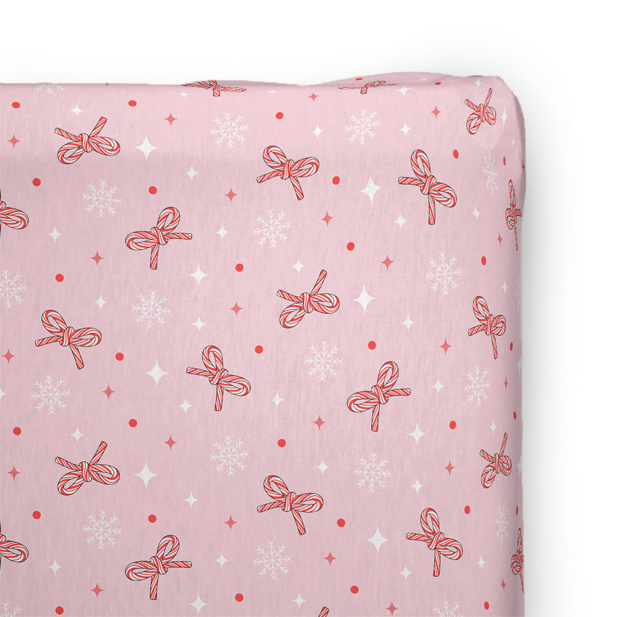 Changing Pad Cover | Candy Cane Bows