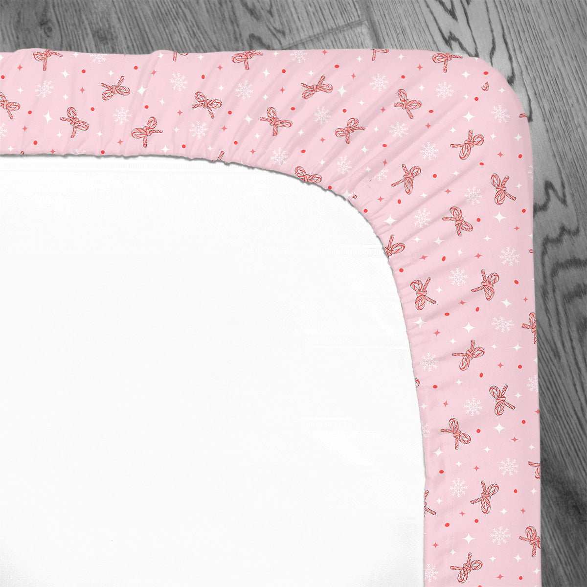 Crib Sheet | Candy Cane bows