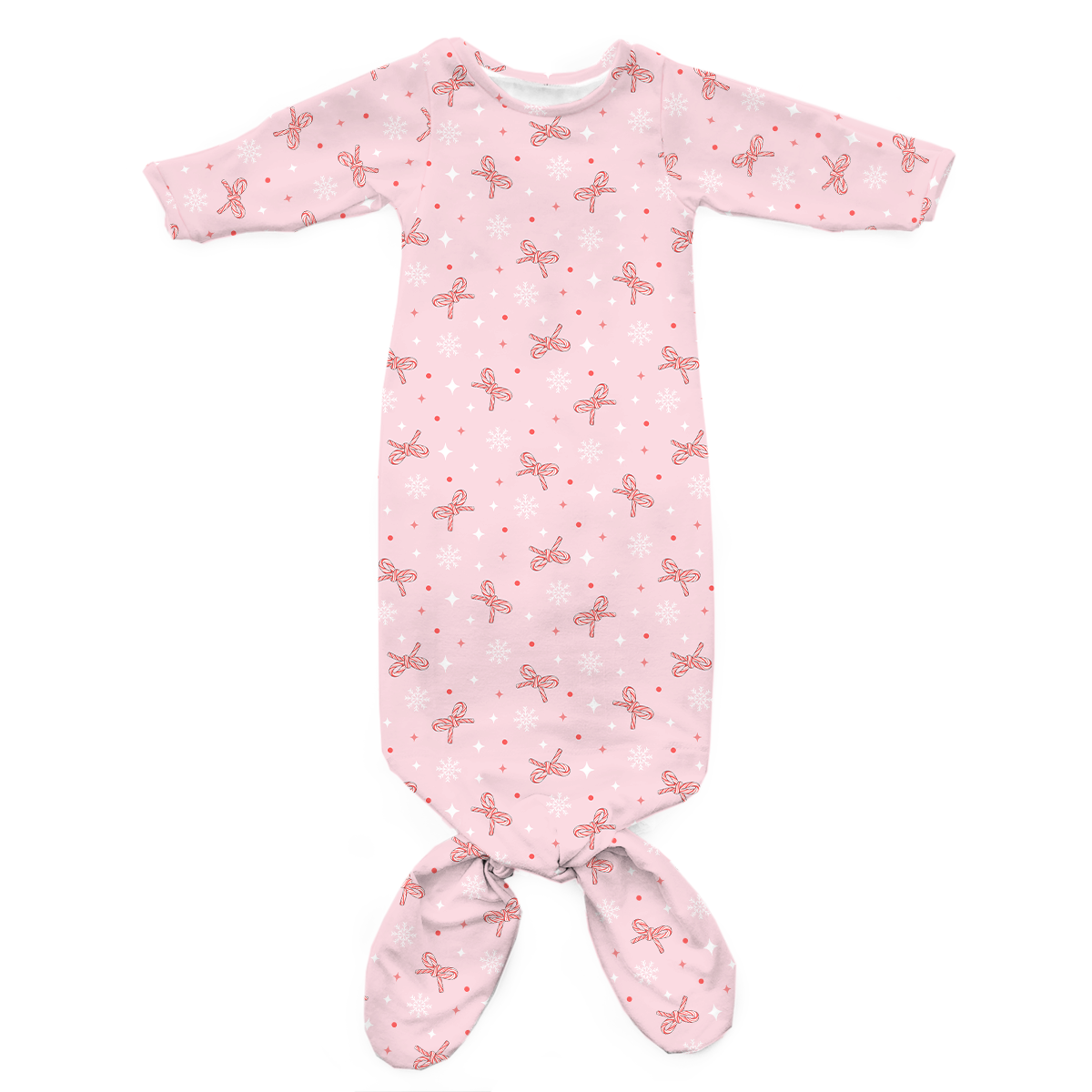Newborn Gown | Candy Cane bows