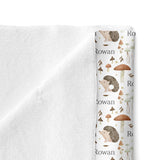 Personalized Minky Stroller Blanket | Hedgehog Forest