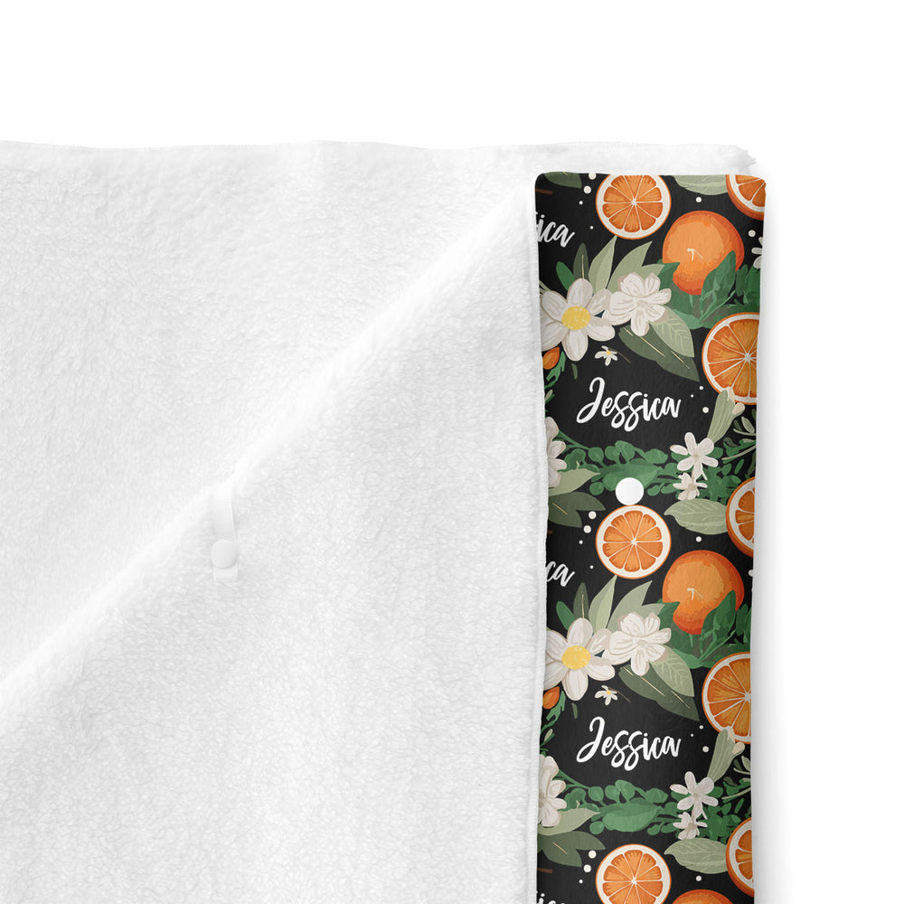 Personalized Minky Stroller Blanket | Citrus Blossom