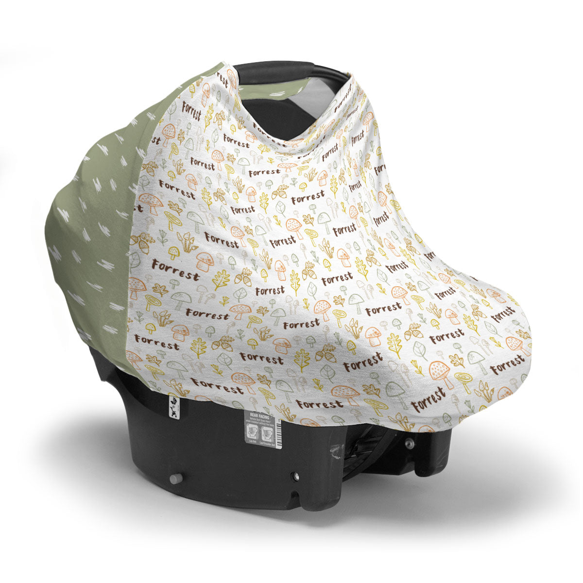 Personalized Car Seat Cover | Mushroom Doodles