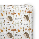Personalized Changing Pad Cover | Hedgehog Forest