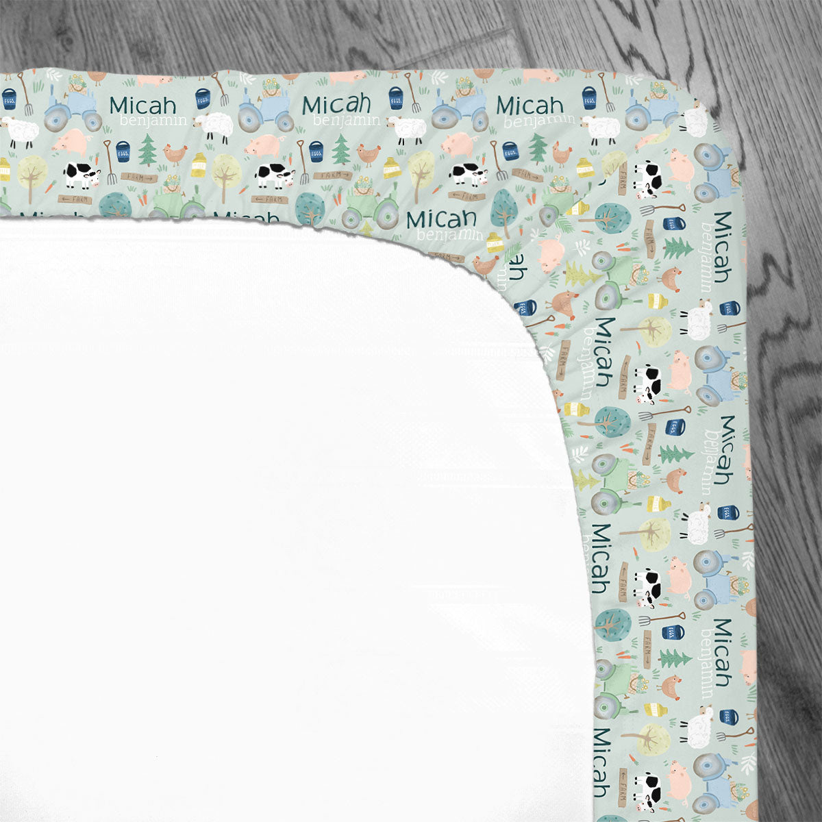 Personalized Crib Sheet | Farmyard