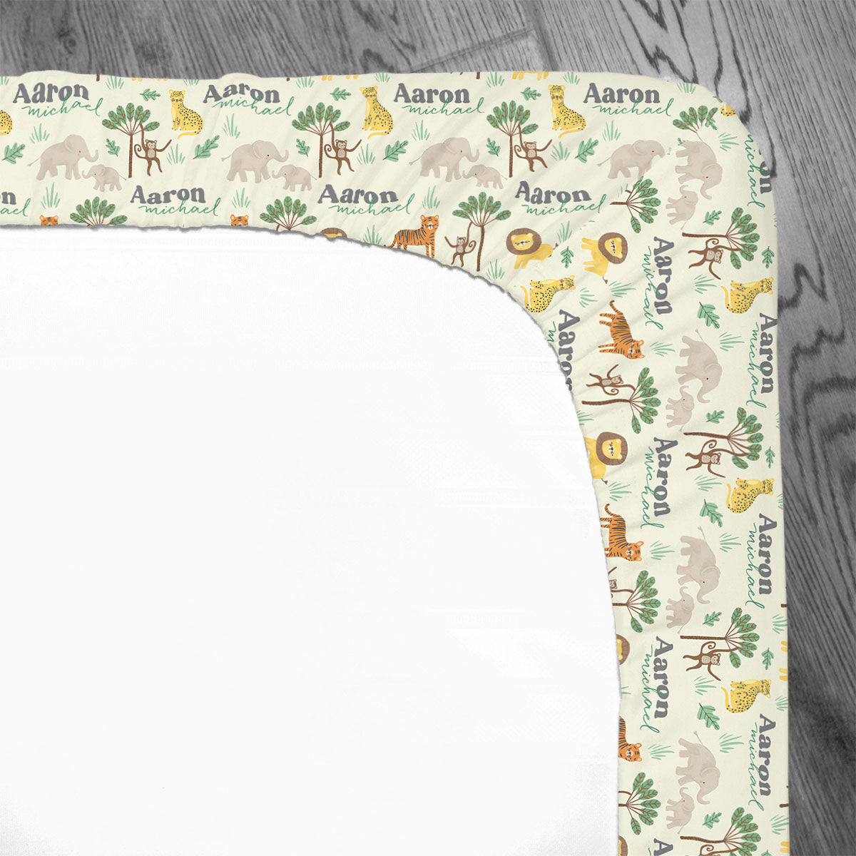 Personalized Crib Sheet | Jungle Safari