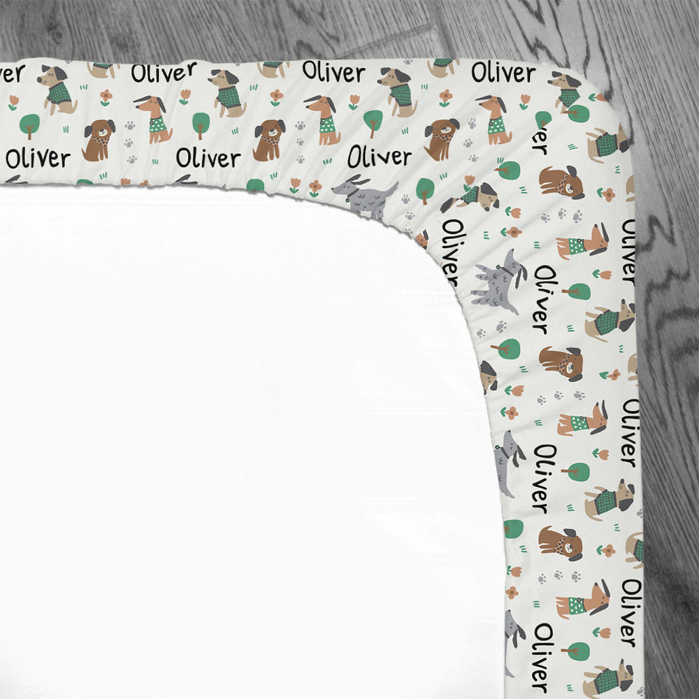 Personalized Crib Sheet | Puppy Love