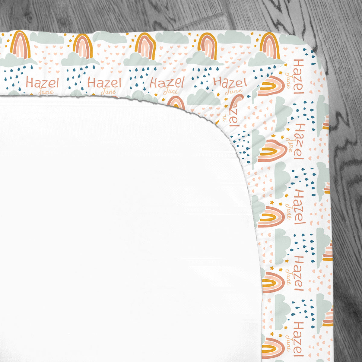 Personalized Crib Sheet | Rainbow Wishes