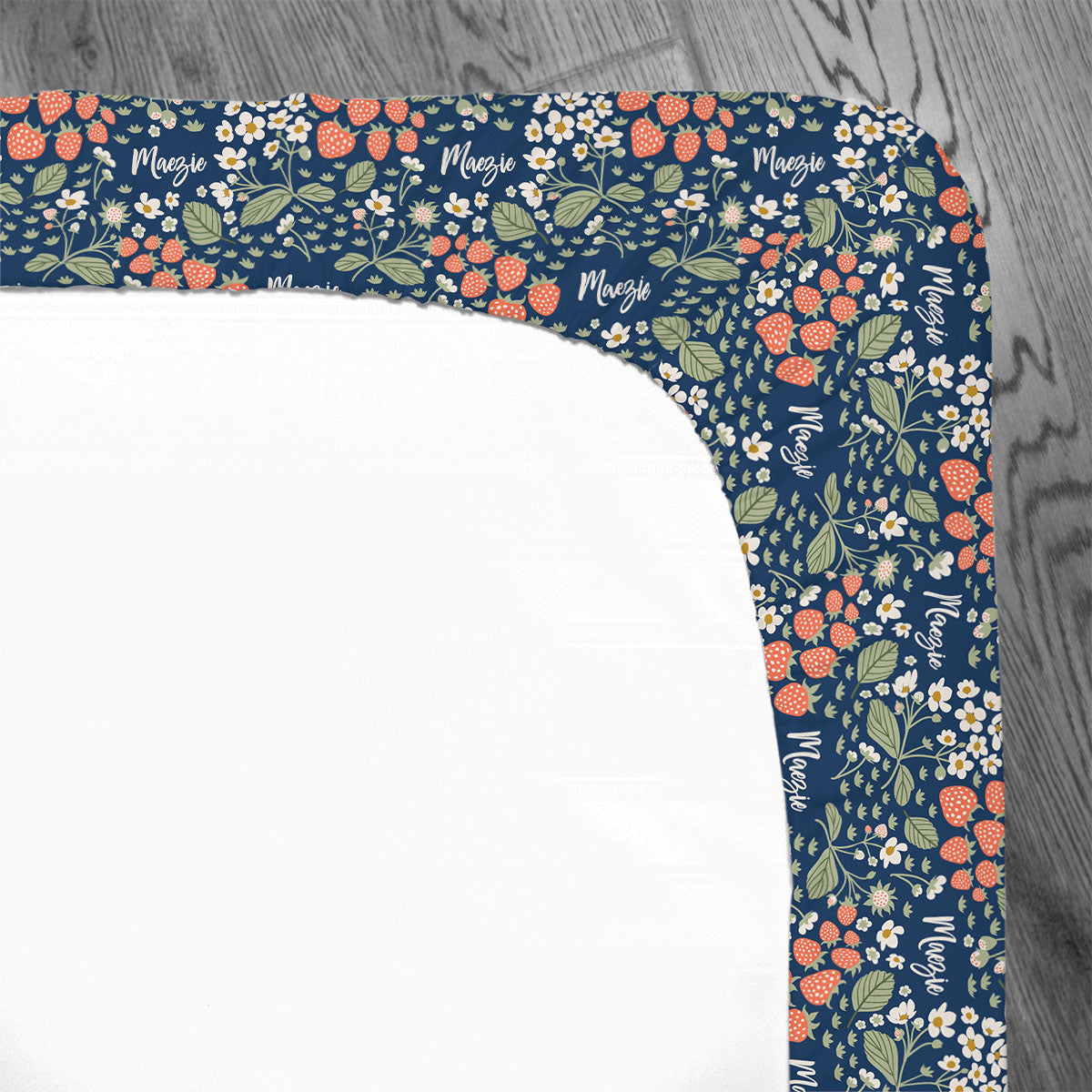 Personalized Crib Sheet | Strawberry Floral