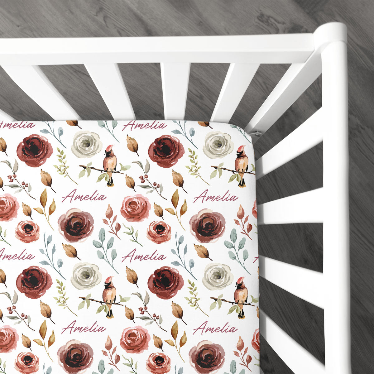Personalized Crib Sheet | Autumn Bloom