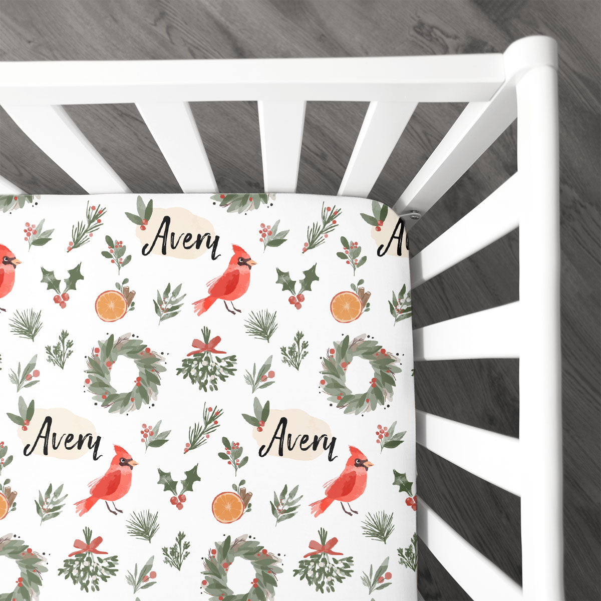 Personalized Crib Sheet | Cardinal Delight