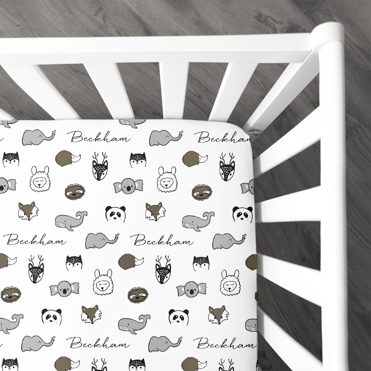 Personalized Crib Sheet | Cuddly Critters
