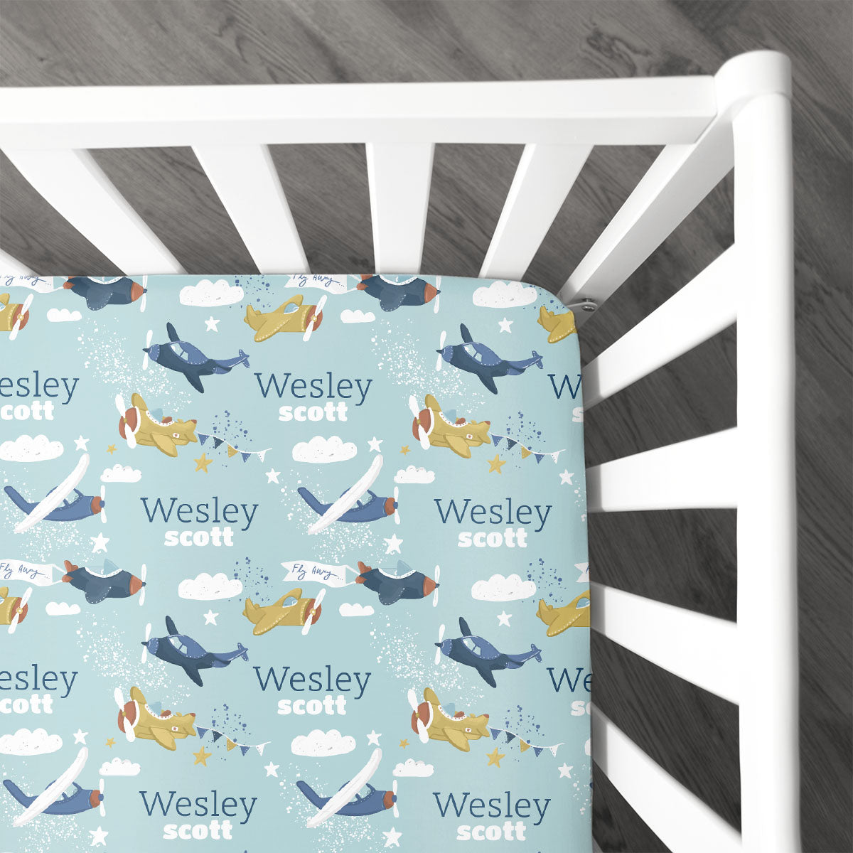 Personalized Crib Sheet | Fly High